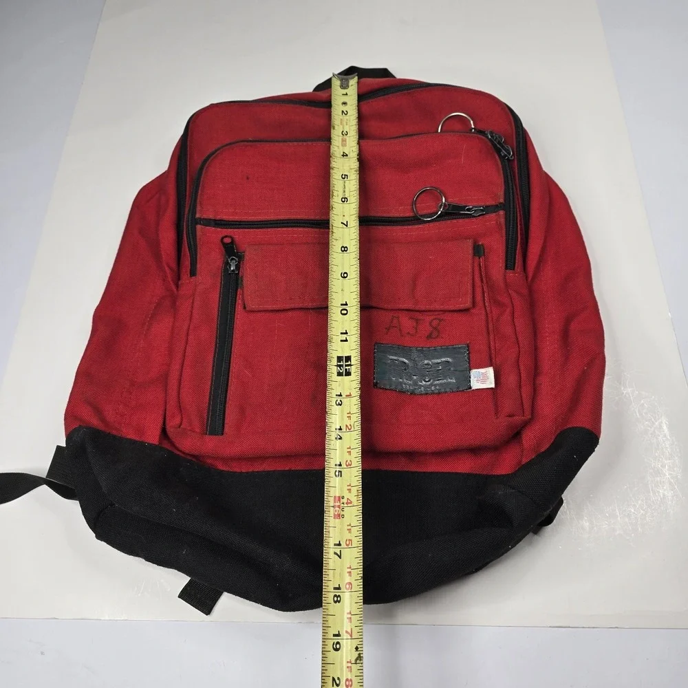 Vintage Red Backpack Daypack Cordura Nylon Made in USA 90s School Bookbag